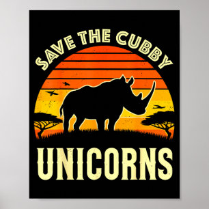 Nashorn rette die Cubby-Einhörner Nashorn  Poster