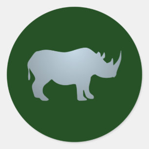 Nashorn rhino rhinoceros runder aufkleber