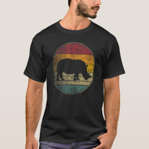 Nashorn Rhino Vintage Abgenutzt Retro 70er 80er  T-Shirt