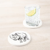 Nashorn Sandstein Untersetzer (Seite)