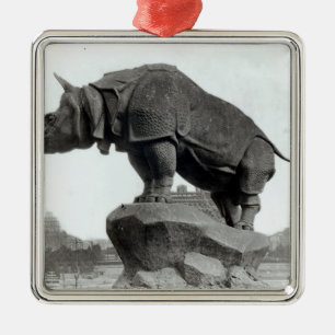 Nashorn Silbernes Ornament
