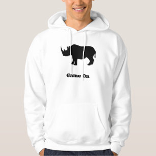 Nashorn-Spiel auf Schwarzem Hoodie