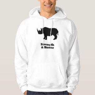 Nashorn-Stärken- und Ehrenschwarzes Hoodie