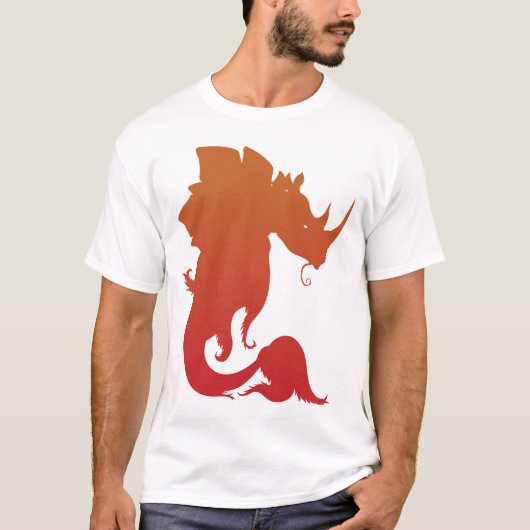 Nashorn-Stego-Fische T-Shirt (Feuer) (Vorderseite)