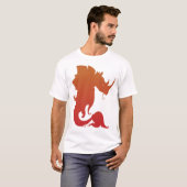 Nashorn-Stego-Fische T-Shirt (Feuer) (Vorne ganz)