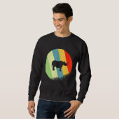 Nashorn Tier Rund Mit Retro-Farben Sweatshirt (Vorne ganz)