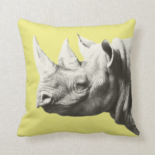Nashorn-Tiersafari-Gelb-Kissen Kissen