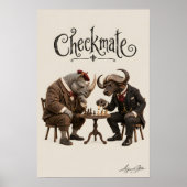 Nashorn- und Büffel-Schachduell Poster (Vorne)