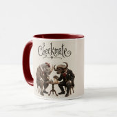 Nashorn und Büffel-Schachduell Tasse (Vorderseite Links)