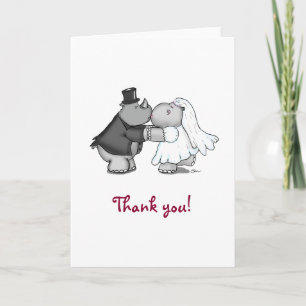 Nashorn und Nilpferd Dankeschön Grußkarte Dankeskarte