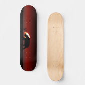 Nashorn und roter Sonnenaufgang Skateboard (Vorderseite)