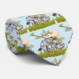 Nashorn Versteckend Krawatte