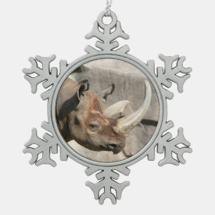 Nashorn-Verzierung Schneeflocken Zinn-Ornament