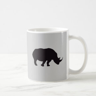 Nashorn Vintage-Holzschnitt Kaffeetasse