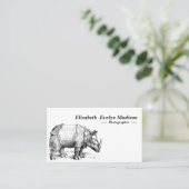 Nashorn von dürer visitenkarte (Stehend Vorderseite)