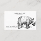 Nashorn von dürer visitenkarte (Rückseite)