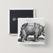 Nashorn, von 'Historia Animalium Button (Vorne & Hinten)