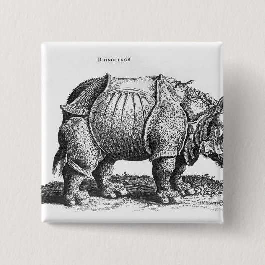 Nashorn, von 'Historia Animalium Button (Vorderseite)