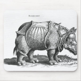 Nashorn, von 'Historia Animalium Mousepad