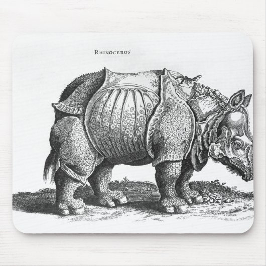 Nashorn, von 'Historia Animalium Mousepad (Vorne)