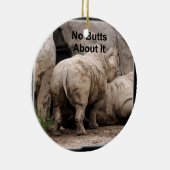 Nashorn-Weihnachtsverzierung Keramikornament (Rechts)