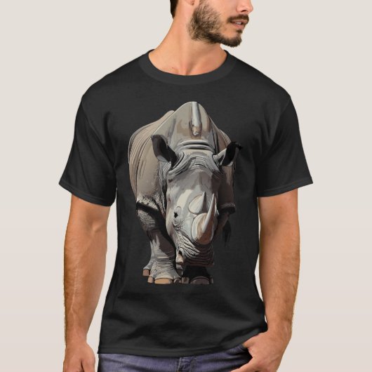 Nashorn-Wildtier T-Shirt (Vorderseite)