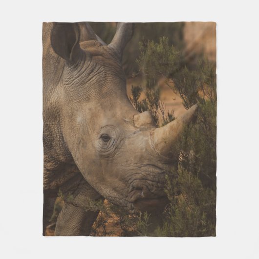 NASHORN WILDTIERE FLEECEDECKE (Vorderseite)