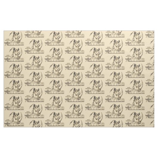 Nashörner oder Nashörner. Wild Afrika Stoff (Fat Quarter (45,7 x 55,9 cm))