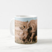 NASHÖRNER WEIDEN IN AFRIKA KAFFEETASSE (Vorderseite Links)