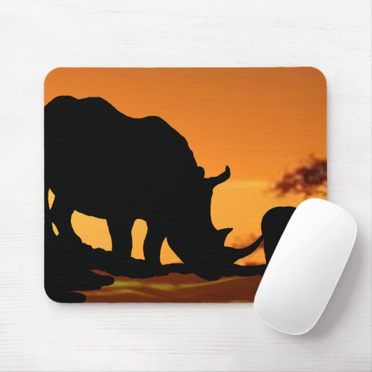 Nashornfamilie Mousepad (Mit Mouse)