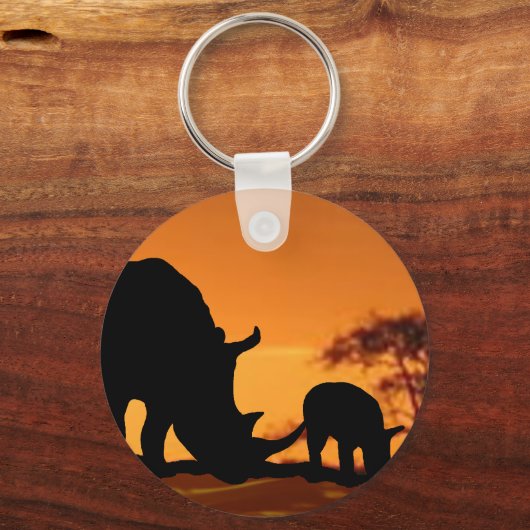 Nashornfamilie Schlüsselanhänger (Vorderseite)