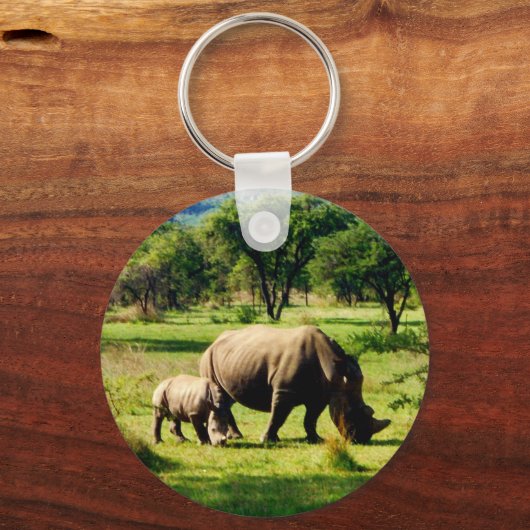 Nashornfamilie Schlüsselanhänger (Vorderseite)