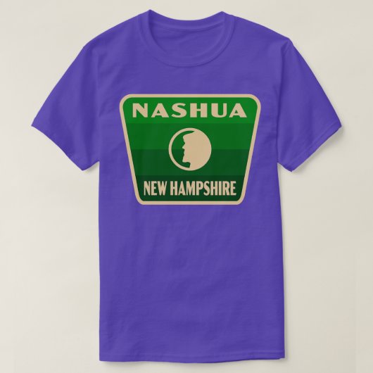 Nashua New Hampshire Retro Abzeichen Green T-Shirt (Design vorne)