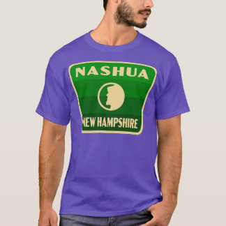 Nashua New Hampshire Retro Abzeichen Green T-Shirt