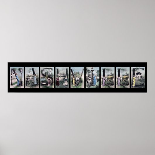 NASHVILLE Alphabet Letter Name Art Poster (Vorne)