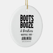 Nashville Bachelorette Boots Boots Booze Besties C Keramik Ornament (Rechts)