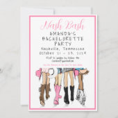 Nashville Bachelorette Fashion Weekend Tour Einladung (Vorderseite)