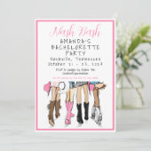 Nashville Bachelorette Fashion Weekend Tour Einladung (Stehend Vorderseite)