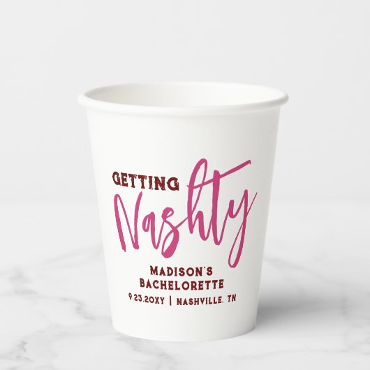 Nashville Bachelorette Get Nashty Personalisiert Pappbecher (Vorderseite)