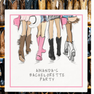 Nashville Bachelorette Hand Drawn Mode Custom Serviette