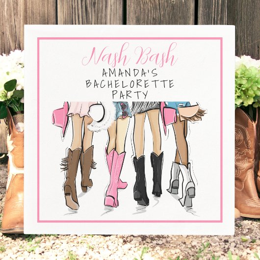 Nashville Bachelorette Hand Drawn Mode Serviette