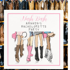 Nashville Bachelorette Hand Drawn Mode Serviette