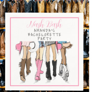 Nashville Bachelorette Hand Drawn Mode Serviette