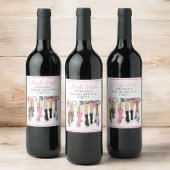 Nashville Bachelorette Hand Drawn Mode Weinetikett