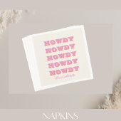 Nashville Bachelorette Howdy Pink Party Napkins Serviette