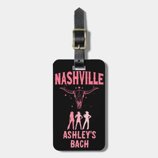 Nashville Bachelorette letzter Bash in Nash Cowgir Gepäckanhänger (Vorderseite vertikal)