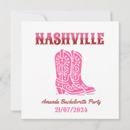 nashville bachelorette party pink cowgirl einladung