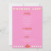 Nashville Bachelorette Pink Packliste Ankündigung (Vorderseite)