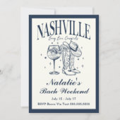 Nashville Bachelorette Rodeo Cocktail Tour Einladung (Vorderseite)