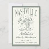 Nashville Bachelorette Rodeo Cocktail Tour Einladung (Vorderseite)